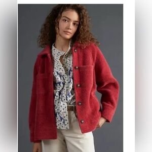 Greylin soft oversized button down jacket - pretty red/orange color.  Size S